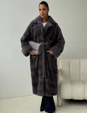 Норковая шуба - графит