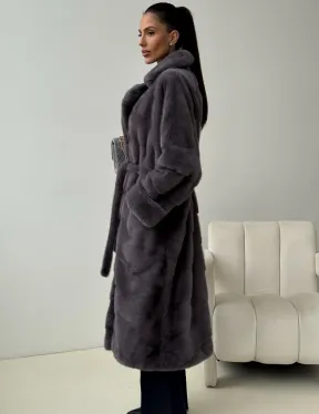 Норковая шуба - графит