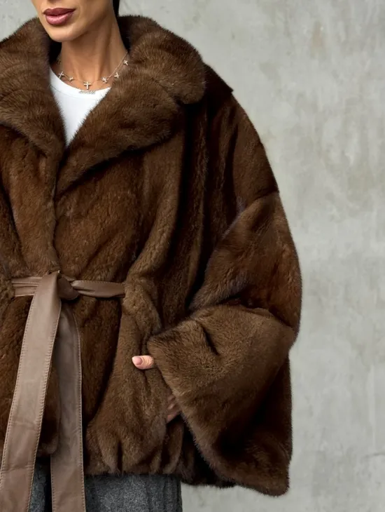Шуба норковая оверсайз
