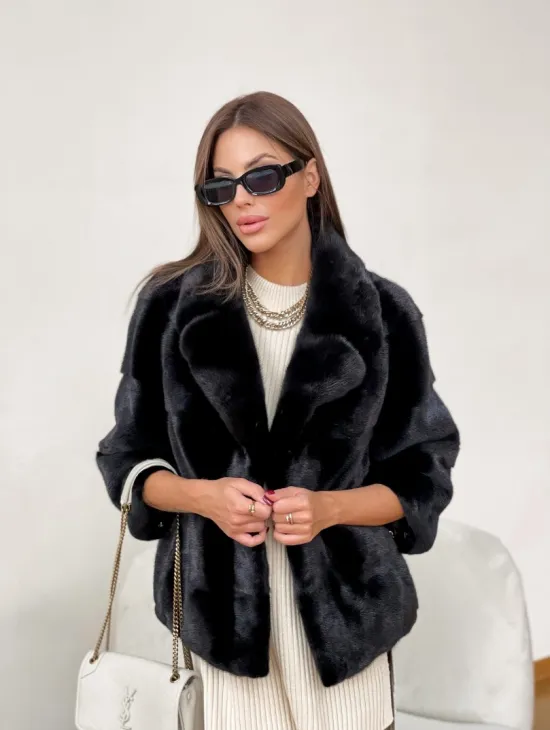 Шуба автоледи из меха скандинавской норки - NAFA