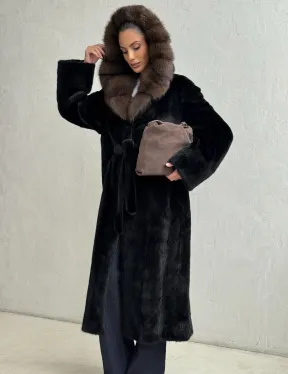 Норка кимоно BLACKGLAMA С капюшоном