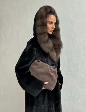 Норка кимоно BLACKGLAMA С капюшоном