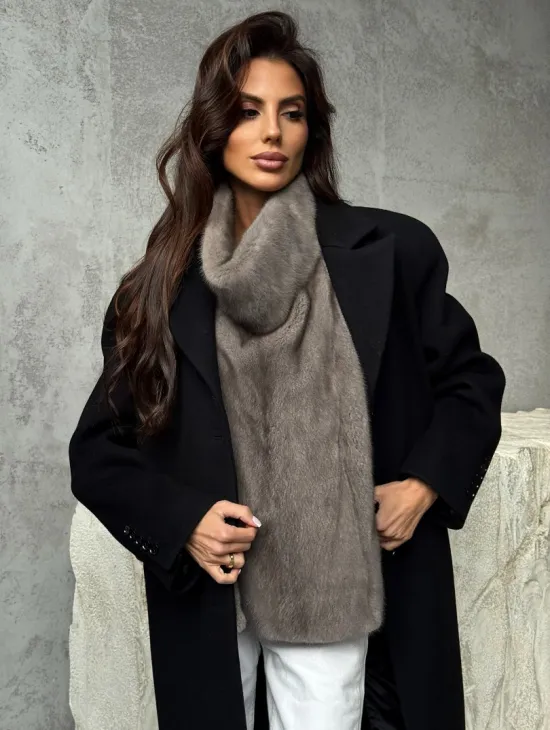 Манишка норковая серая