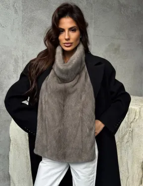 Манишка норковая серая