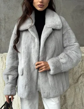 Голубая норковая шуба