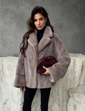 Короткая женская норковая шуба