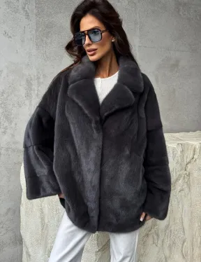 Серый норковый полушубок - автоледи