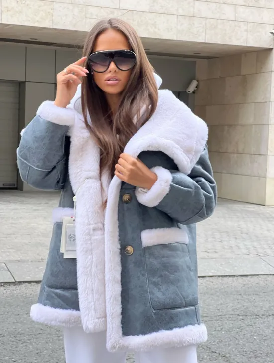 Двухсторонняя шубка - дубленка из натуральной шерсти