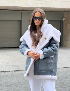 Двухсторонняя шубка - дубленка из натуральной шерсти