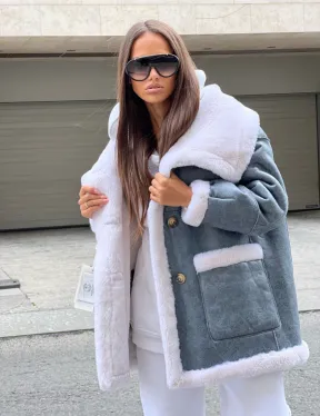 Двухсторонняя шубка - дубленка из натуральной шерсти