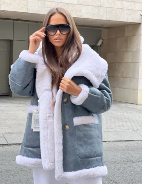 Двухсторонняя шубка - дубленка из натуральной шерсти