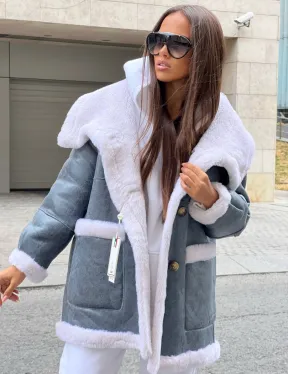 Двухсторонняя шубка - дубленка из натуральной шерсти