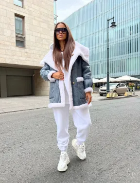 Двухсторонняя шубка - дубленка из натуральной шерсти