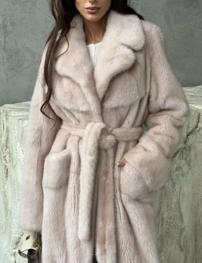 Светлая классическая норковая шуба