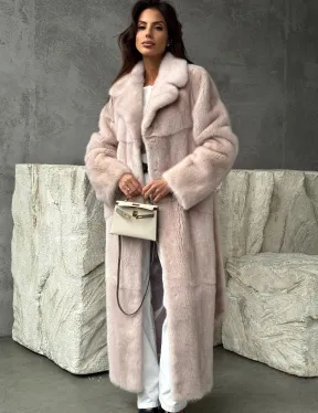 Светлая классическая норковая шуба