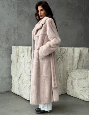 Светлая классическая норковая шуба