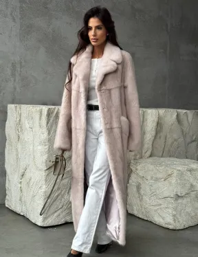 Светлая классическая норковая шуба