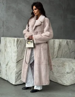 Светлая классическая норковая шуба