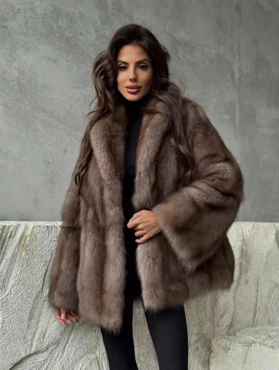 Шуба из меха куницы PREMIUM