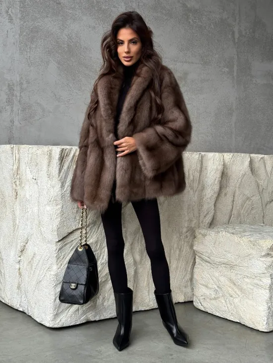 Шуба из меха куницы PREMIUM