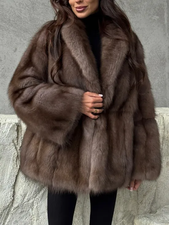 Шуба из меха куницы PREMIUM