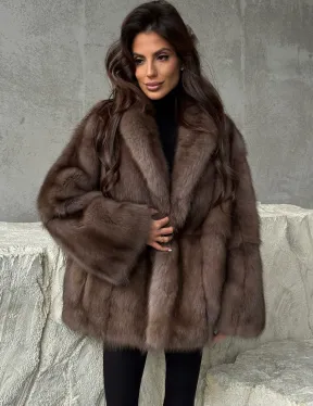 Шуба из меха куницы PREMIUM