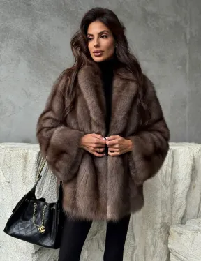 Шуба из меха куницы PREMIUM