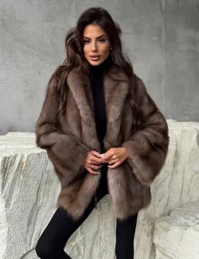 Шуба из меха куницы PREMIUM