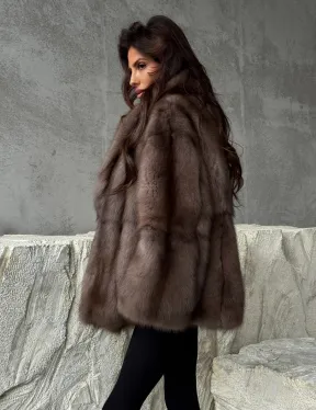 Шуба из меха куницы PREMIUM