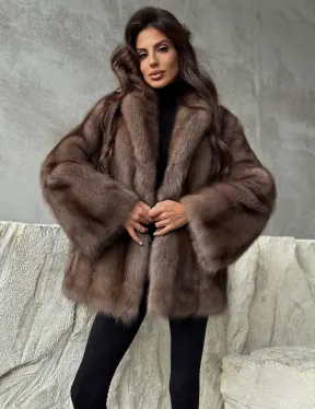 Шуба из меха куницы PREMIUM