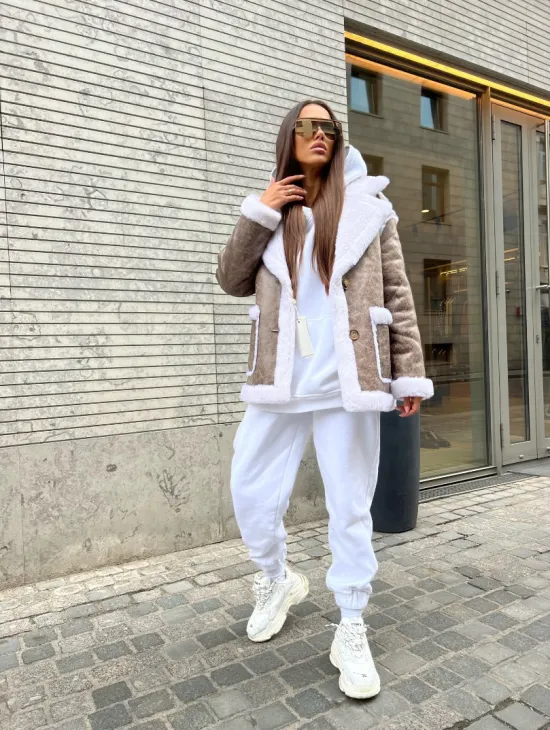 Двухсторонняя дубленка - шубка из шерсти мериноса