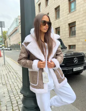 Двухсторонняя дубленка - шубка из шерсти мериноса