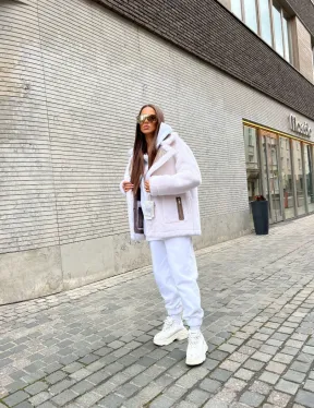 Двухсторонняя дубленка - шубка из шерсти мериноса