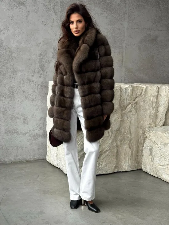 Женская шуба из соболя