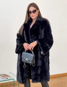 Норковая шуба синего цвета