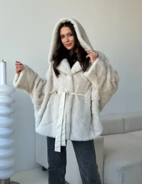 Шуба автоледи под пояс из меха норки