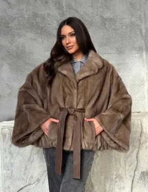 Норковая шуба английский воротник 