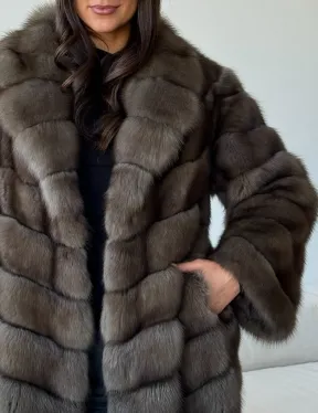 Длинная шуба из соболя