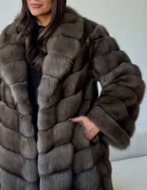 Длинная шуба из соболя