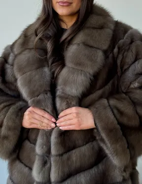 Длинная шуба из соболя