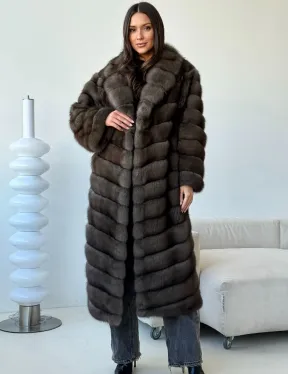 Длинная шуба из соболя