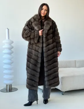 Длинная шуба из соболя