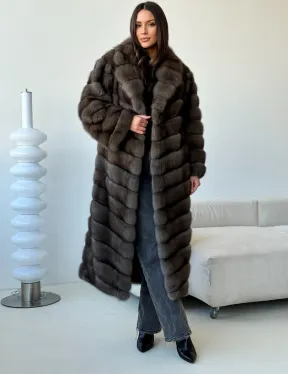Длинная шуба из соболя