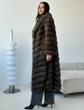 Длинная шуба из соболя