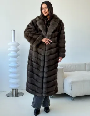 Длинная шуба из соболя