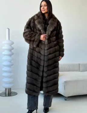 Длинная шуба из соболя
