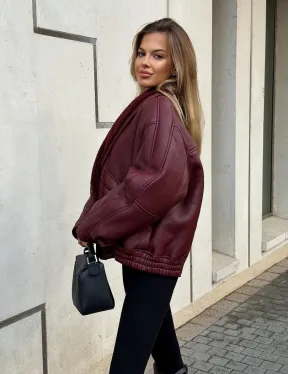 Дубленка женская зимняя - воротник шаль