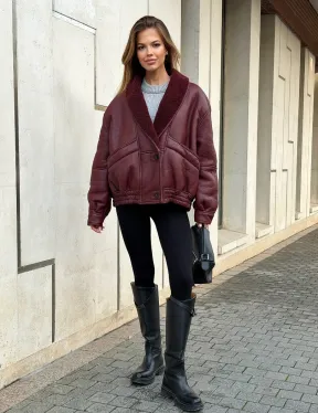 Дубленка женская зимняя - воротник шаль