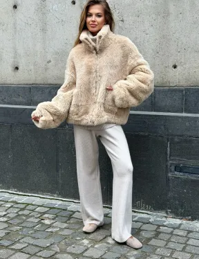 Двухсторонняя короткая дубленка из овчины