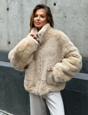 Двухсторонняя короткая дубленка из овчины